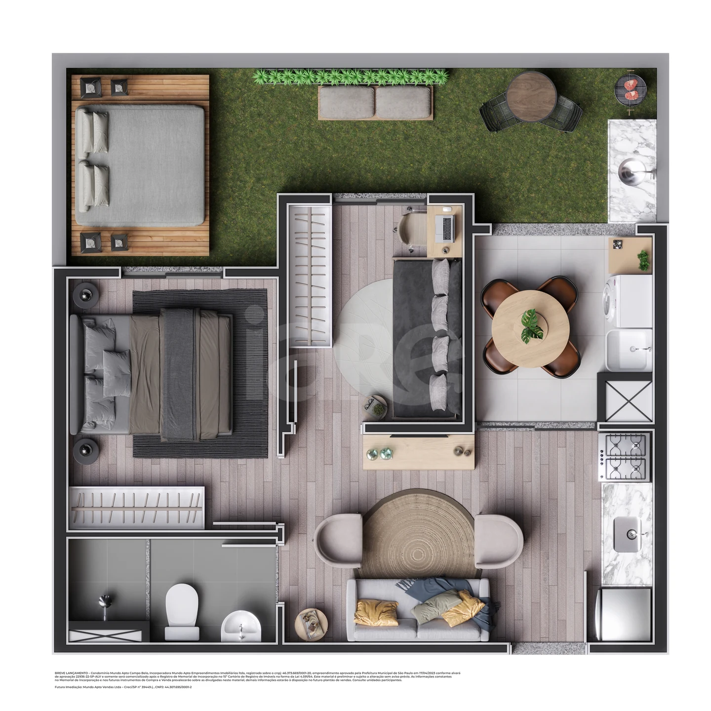 Planta — Cobertura Horizontal 67,98 m²
