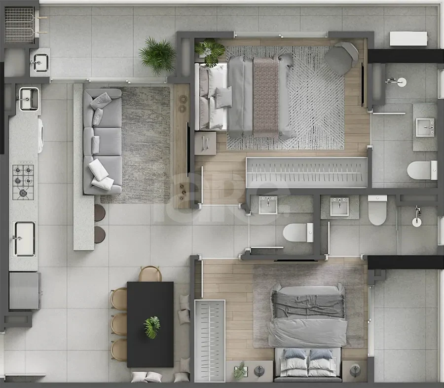 Planta — Apartamento 80,6 m²