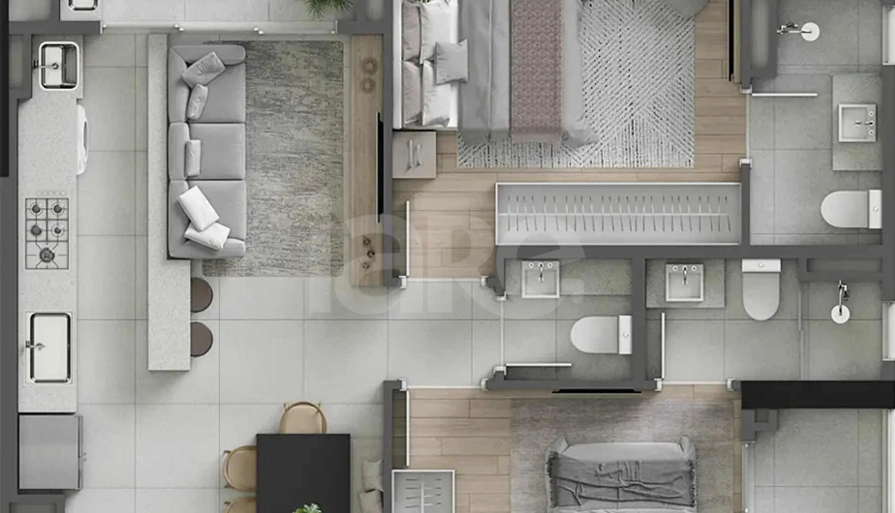 Planta — Apartamento 80,6 m²