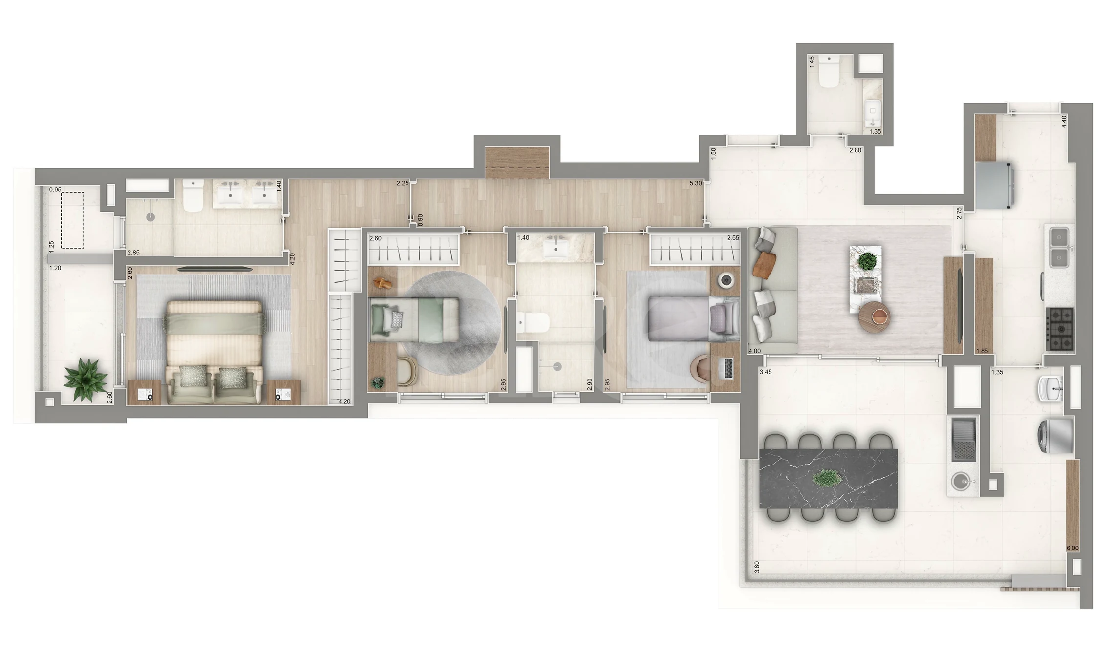 Planta — Apartamento 112,5 m²