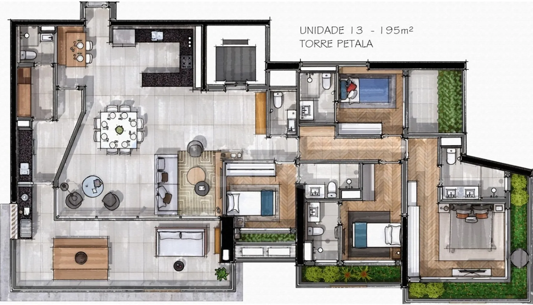Planta — Apartamento 197,72 m²