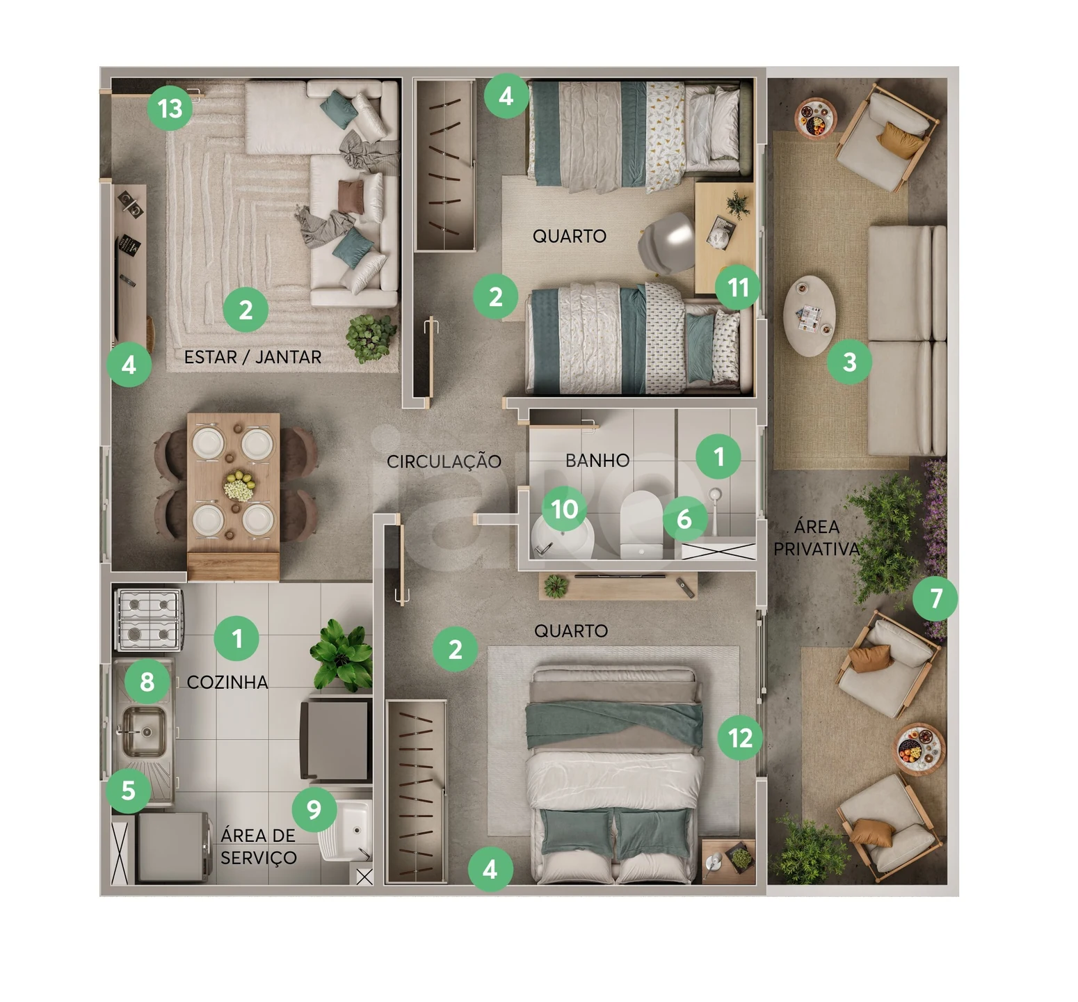 Planta — Garden 40,83 m²