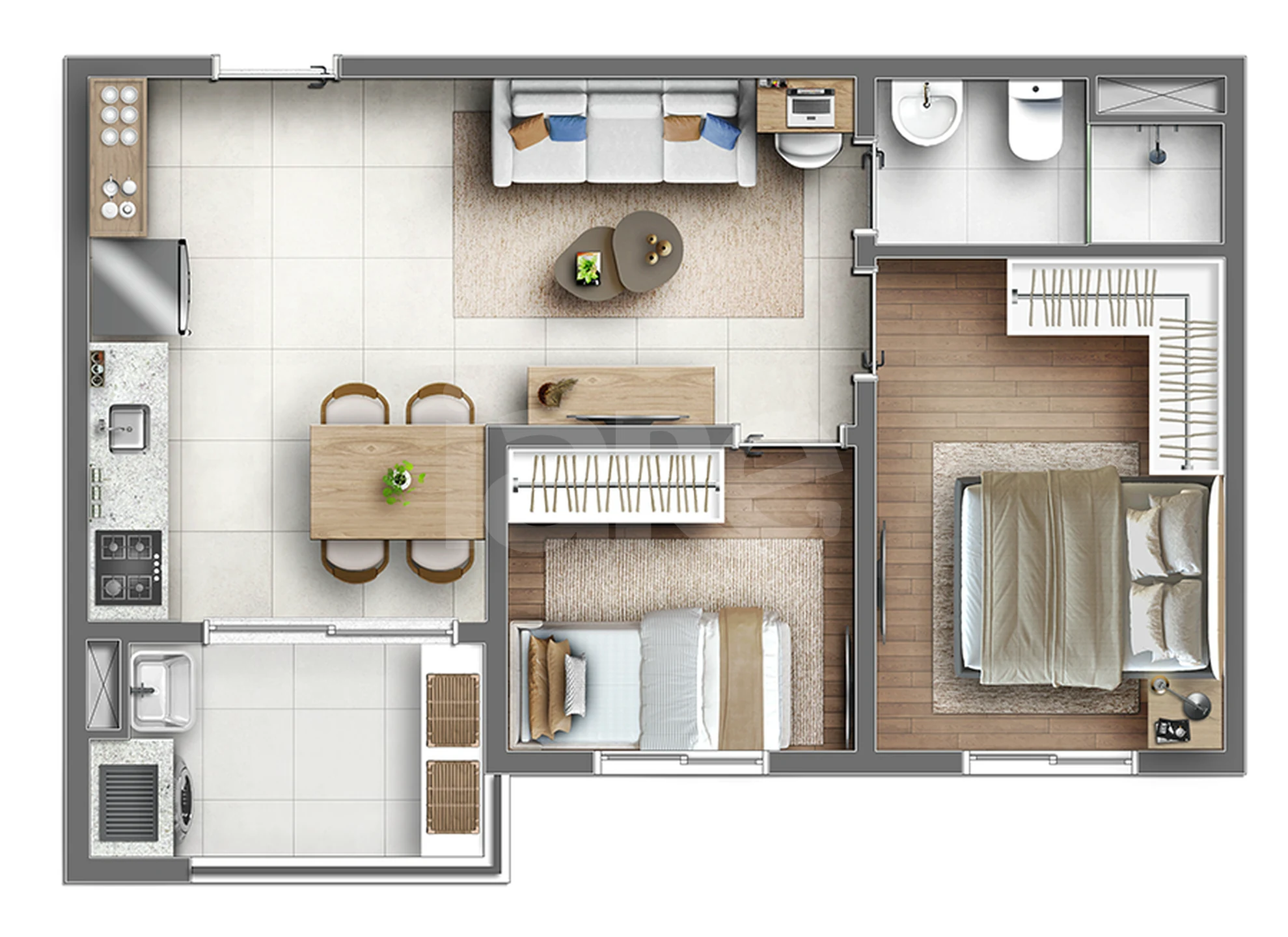 Planta — Apartamento 41,28 m²