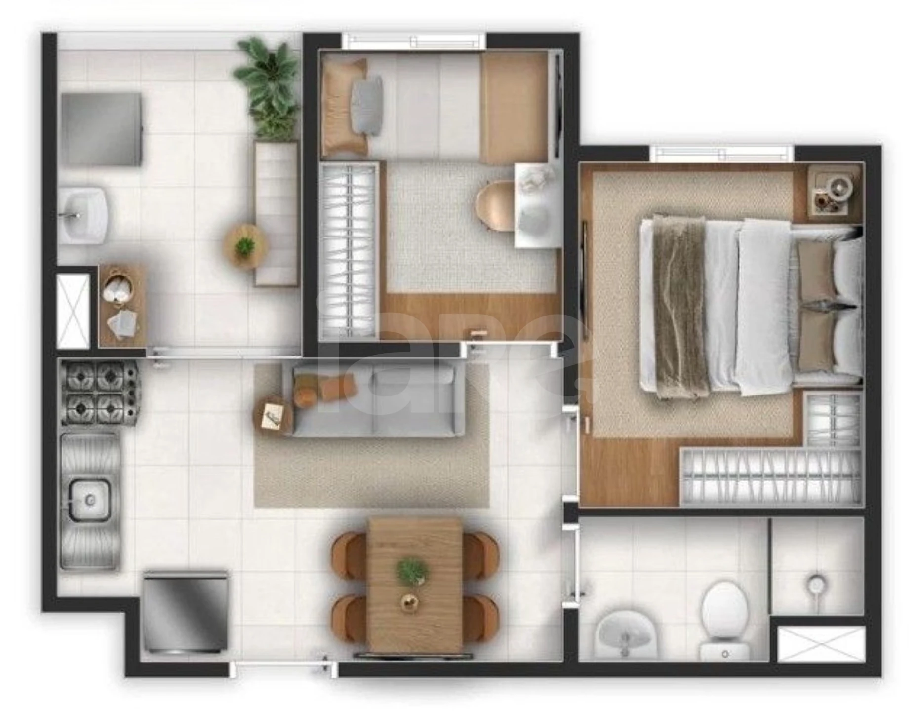 Planta — Apartamento 34 m²