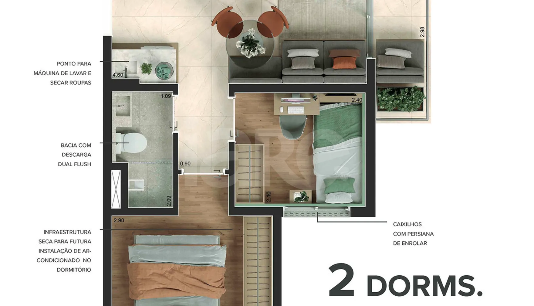 Planta — Apartamento 33,47 m²