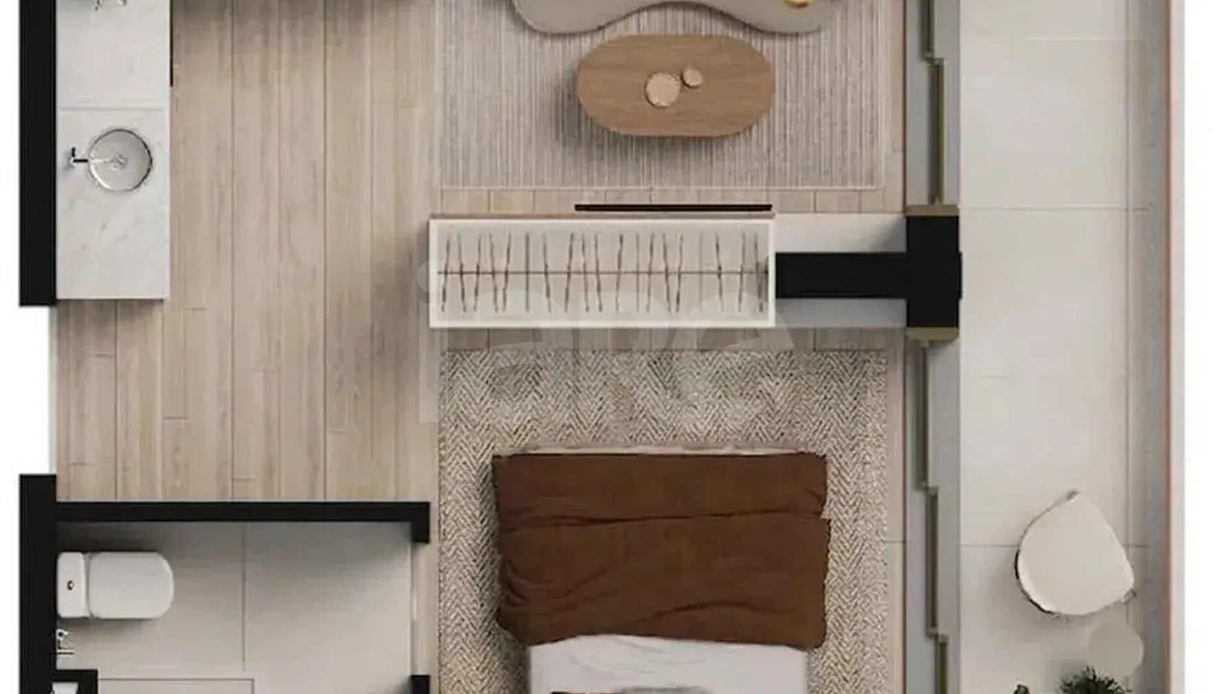 Planta — Studio 33,27 m²