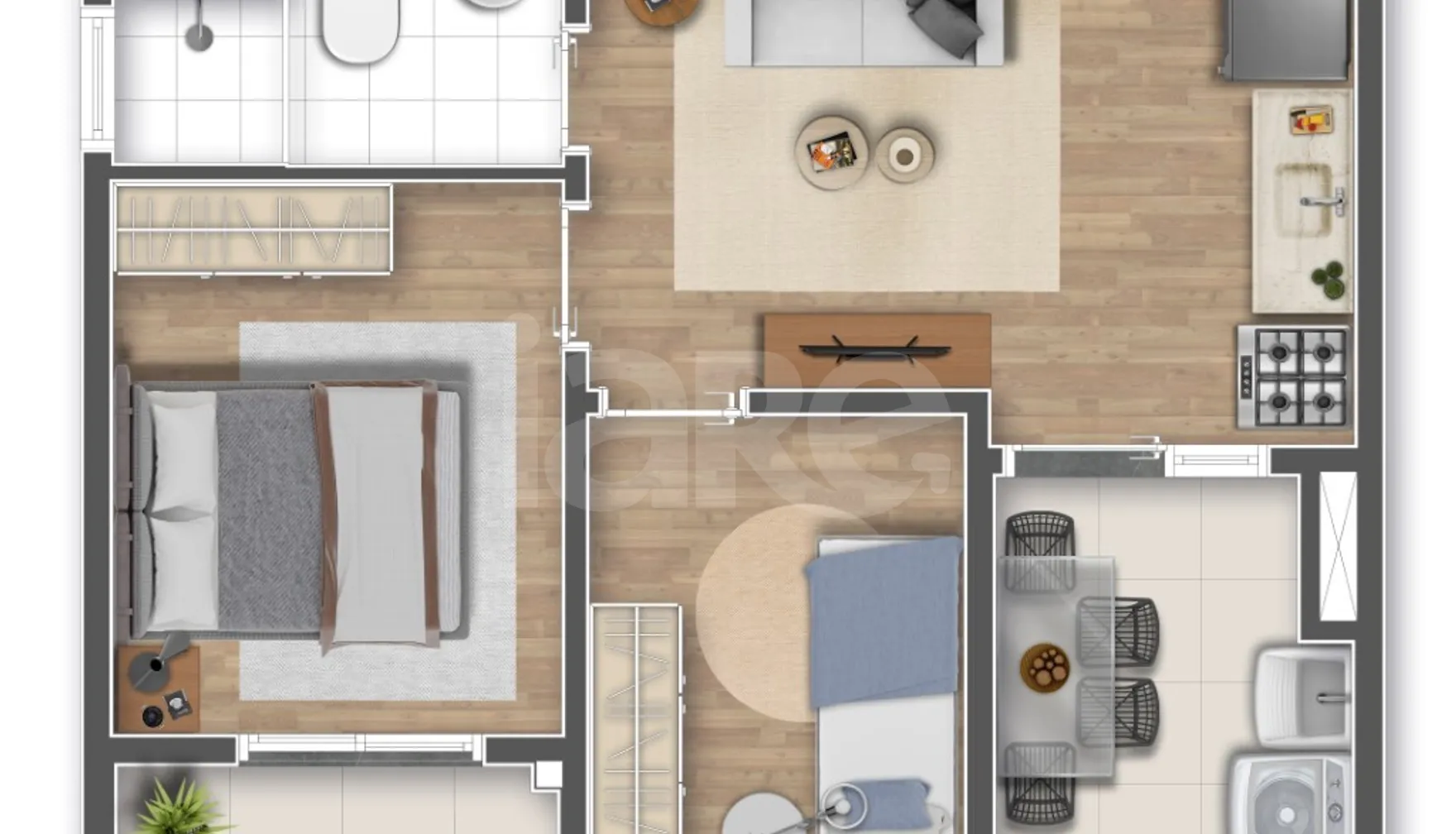 Planta — Apartamento 36,12 m²