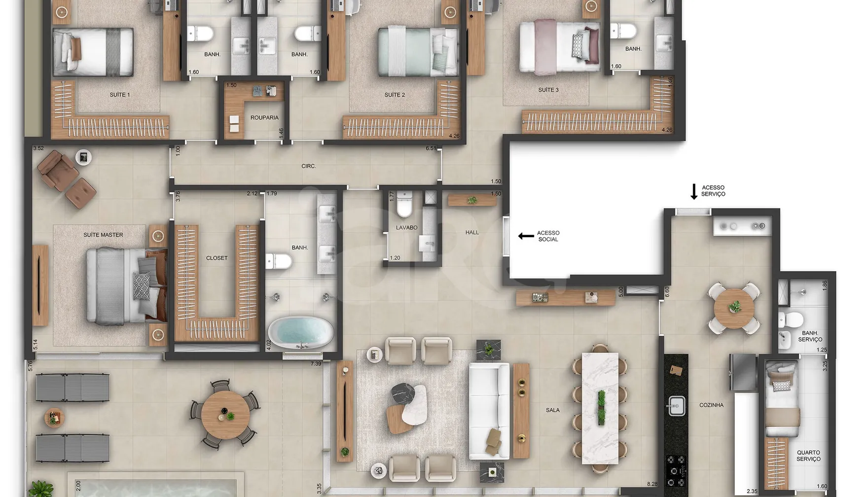 Planta — Cobertura Horizontal 287,17 m²