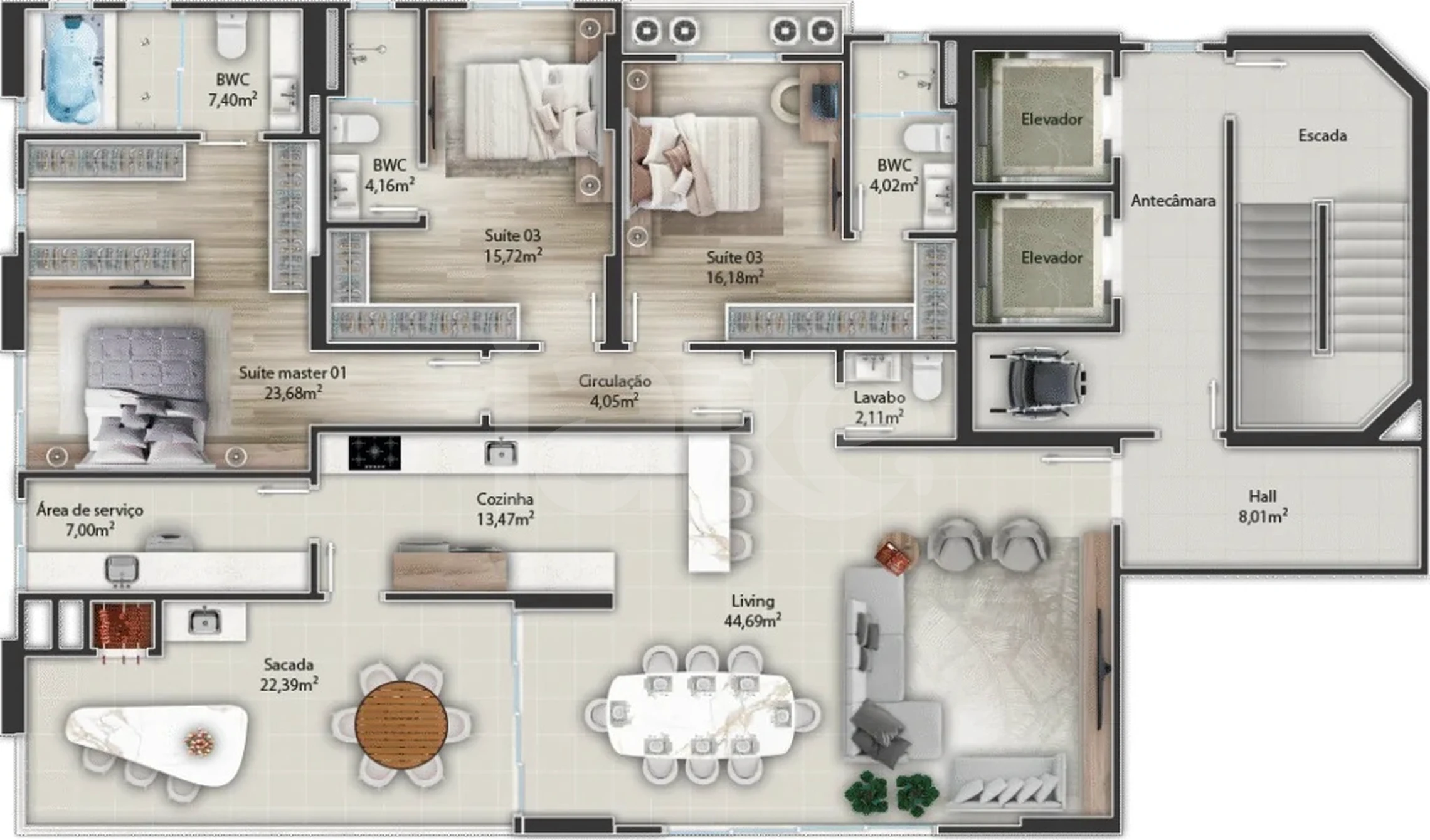 Planta — Apartamento 184,7 m²