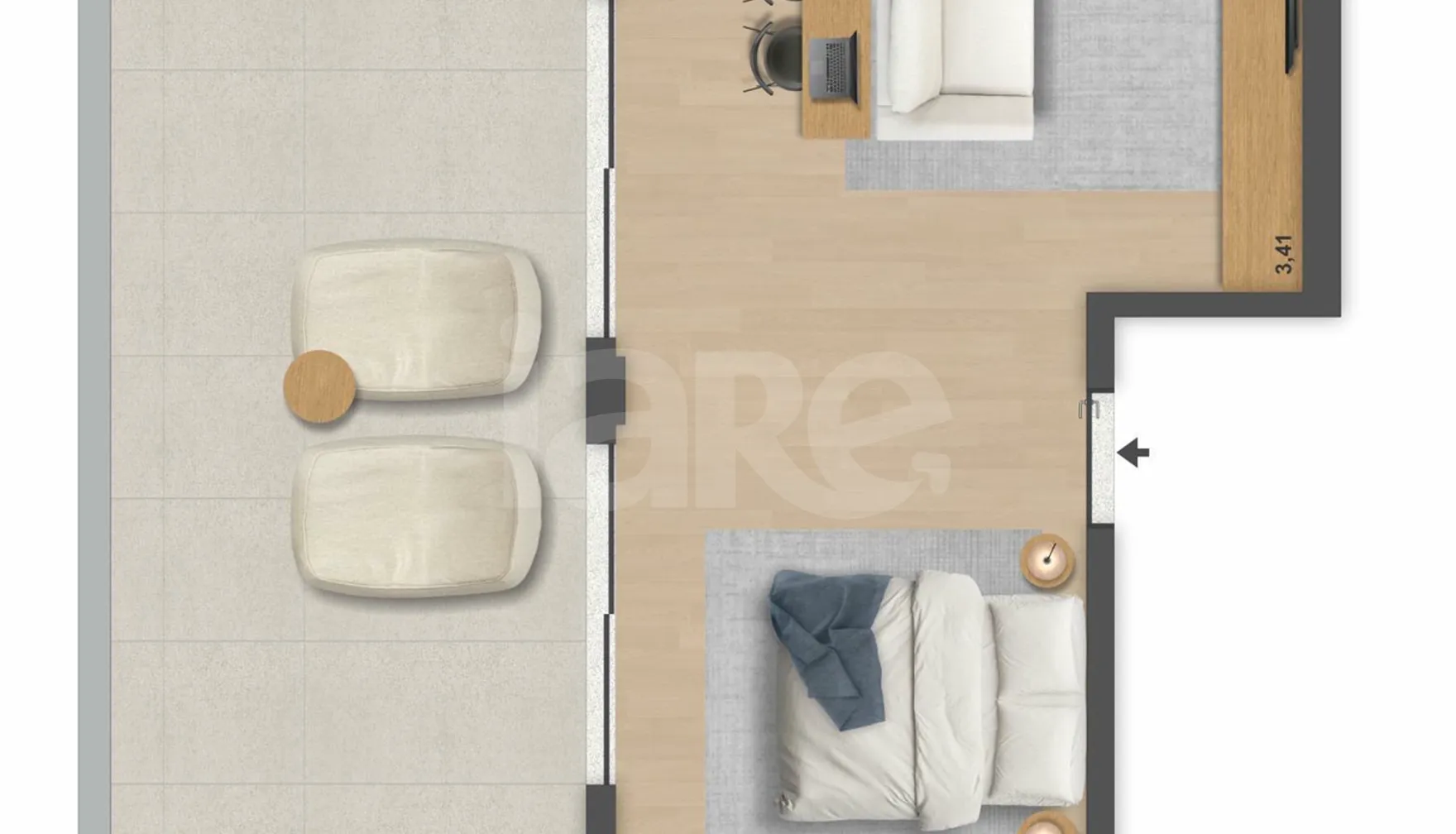 Planta — Cobertura Horizontal 80,01 m²