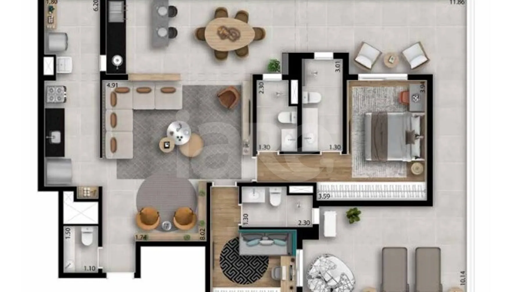 Planta — Garden 140,78 m²