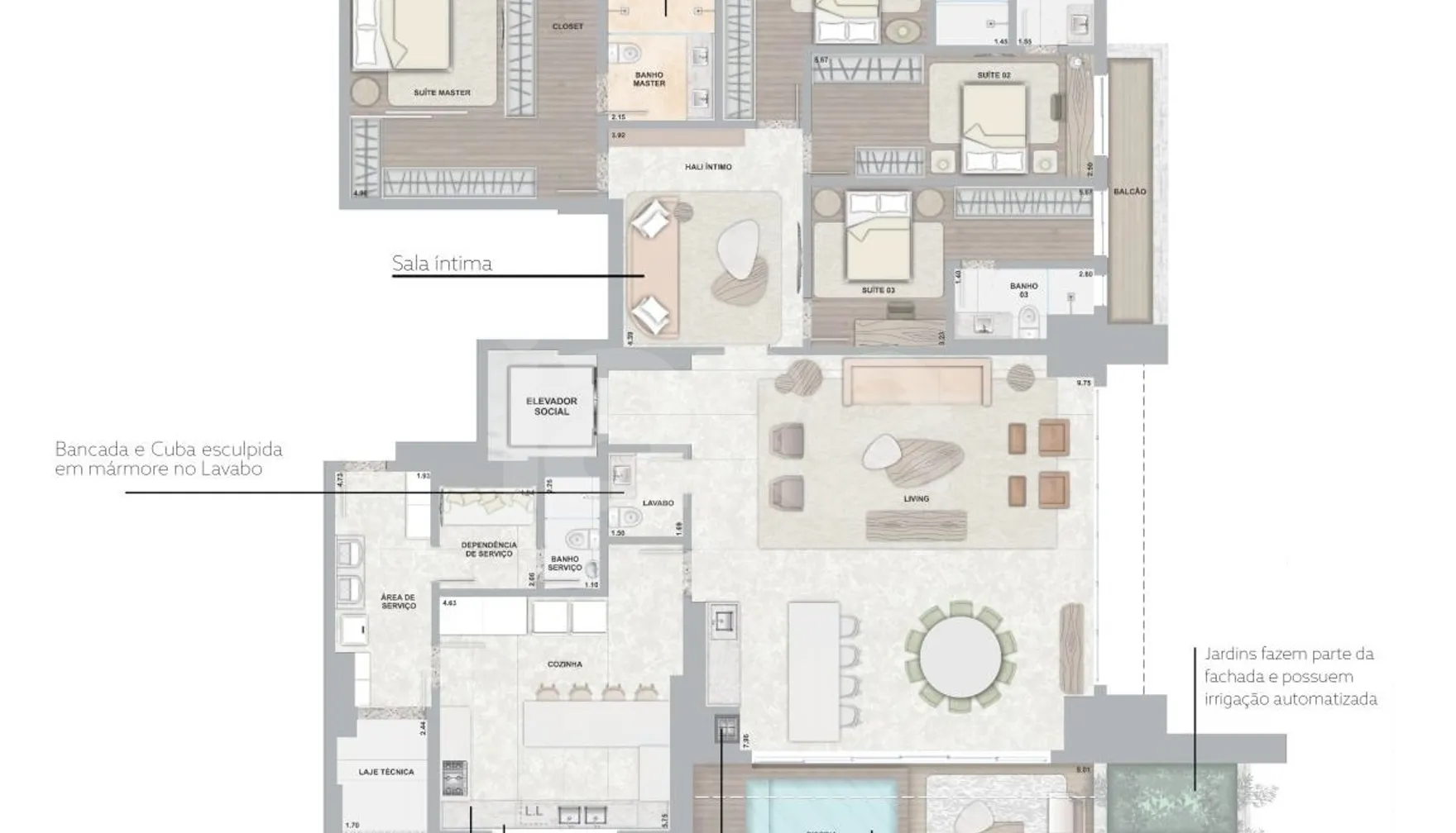 Planta — Apartamento 306,8 m²