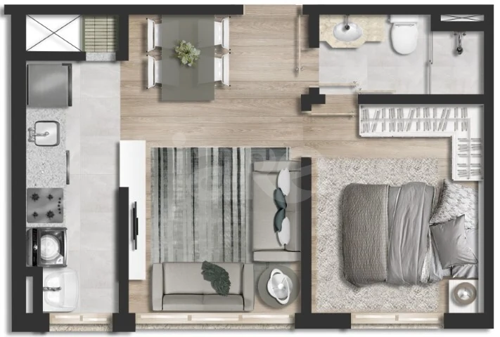 Planta — Apartamento 35,05 m²