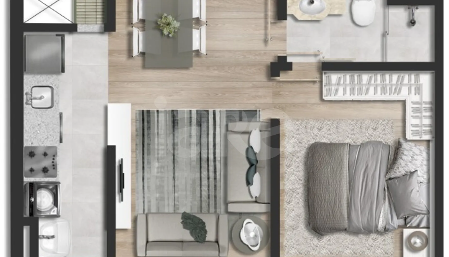 Planta — Apartamento 35,05 m²