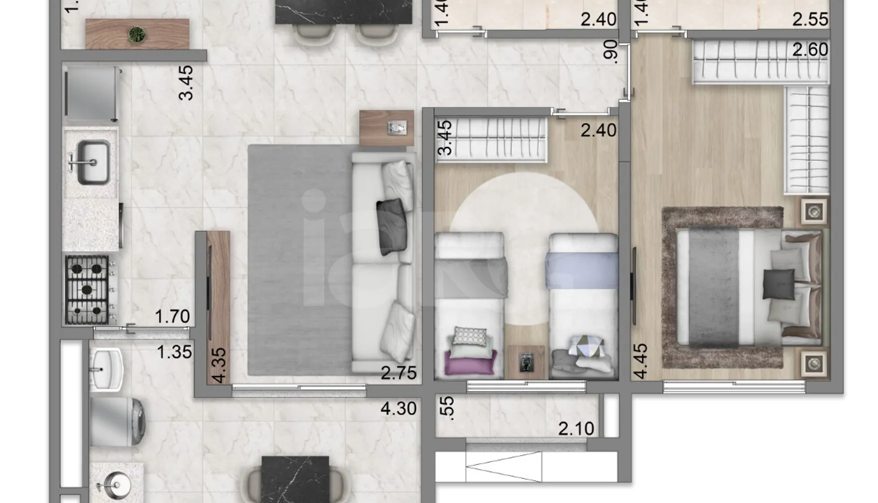 Planta — Apartamento 79,5 m²