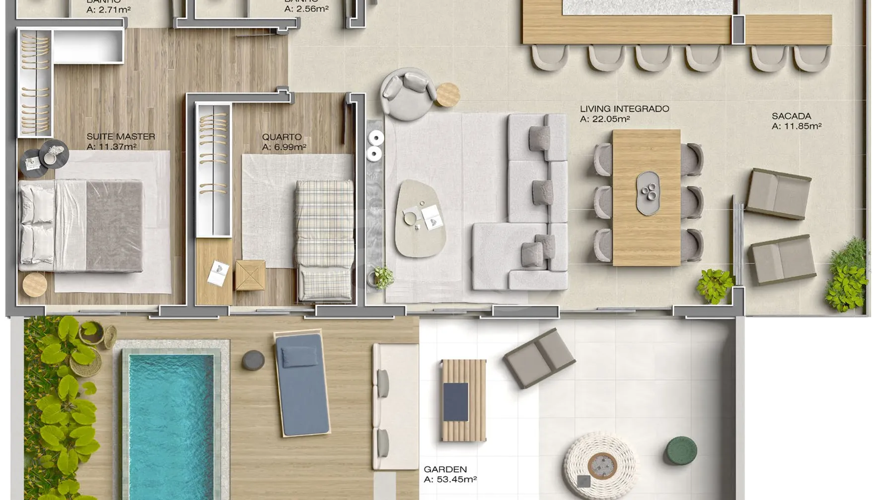 Planta — Garden 104,69 m²