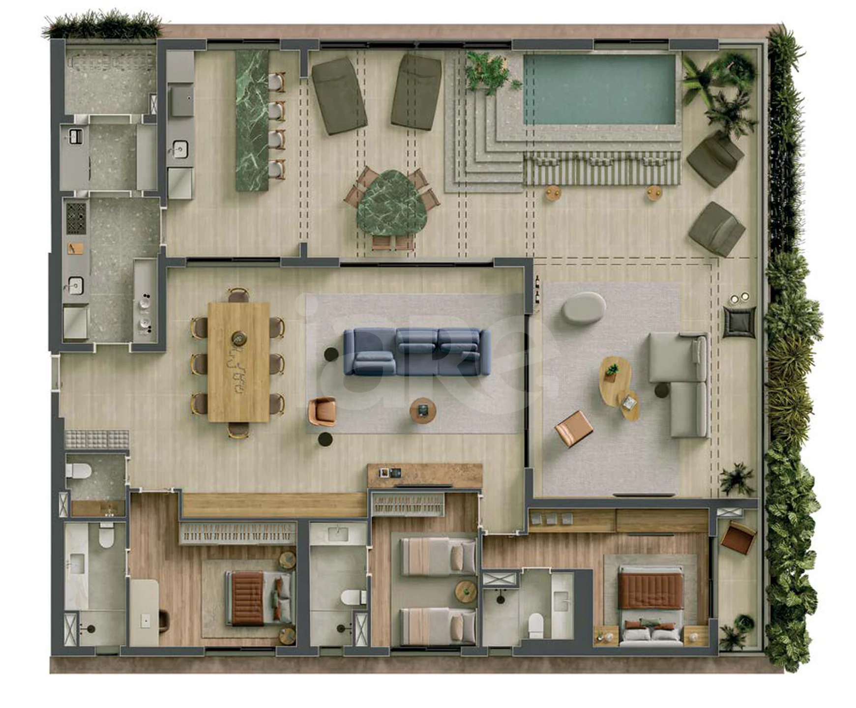 Planta — Cobertura Horizontal 264 m²