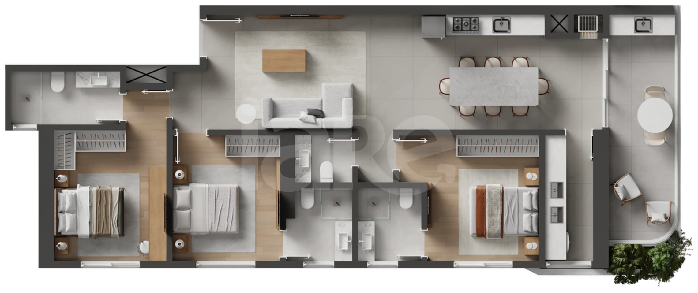 Planta — Apartamento 126,01 m²