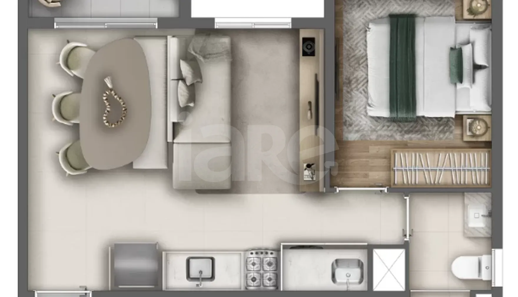 Planta — Apartamento 36,59 m²