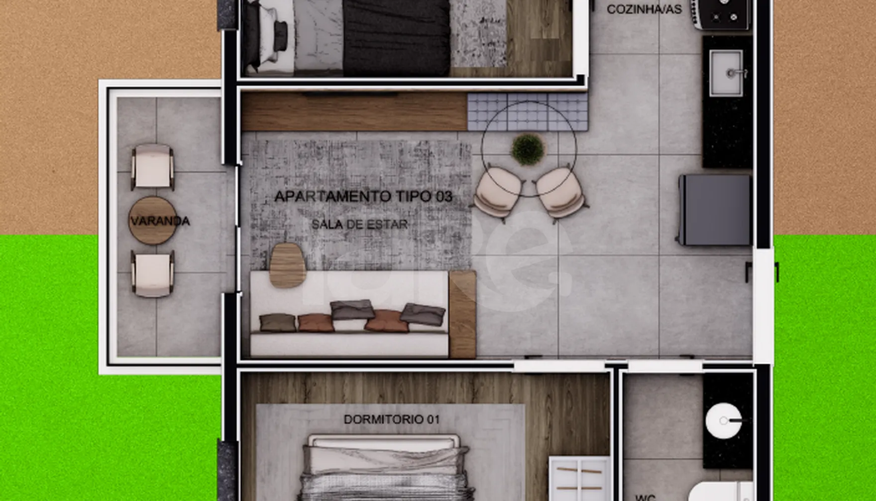 Planta — Apartamento 39,29 m²
