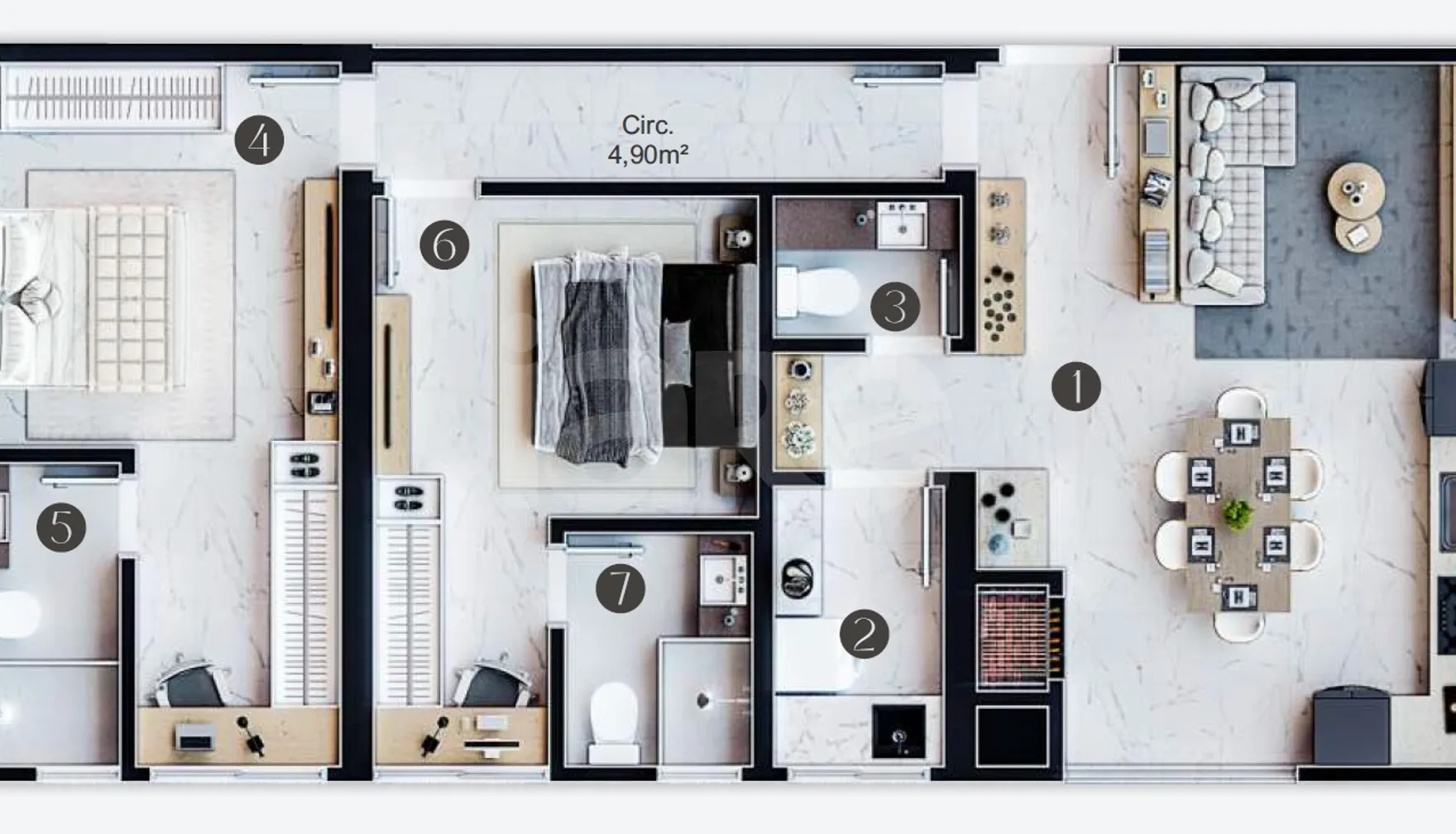Planta — Apartamento 85,65 m²