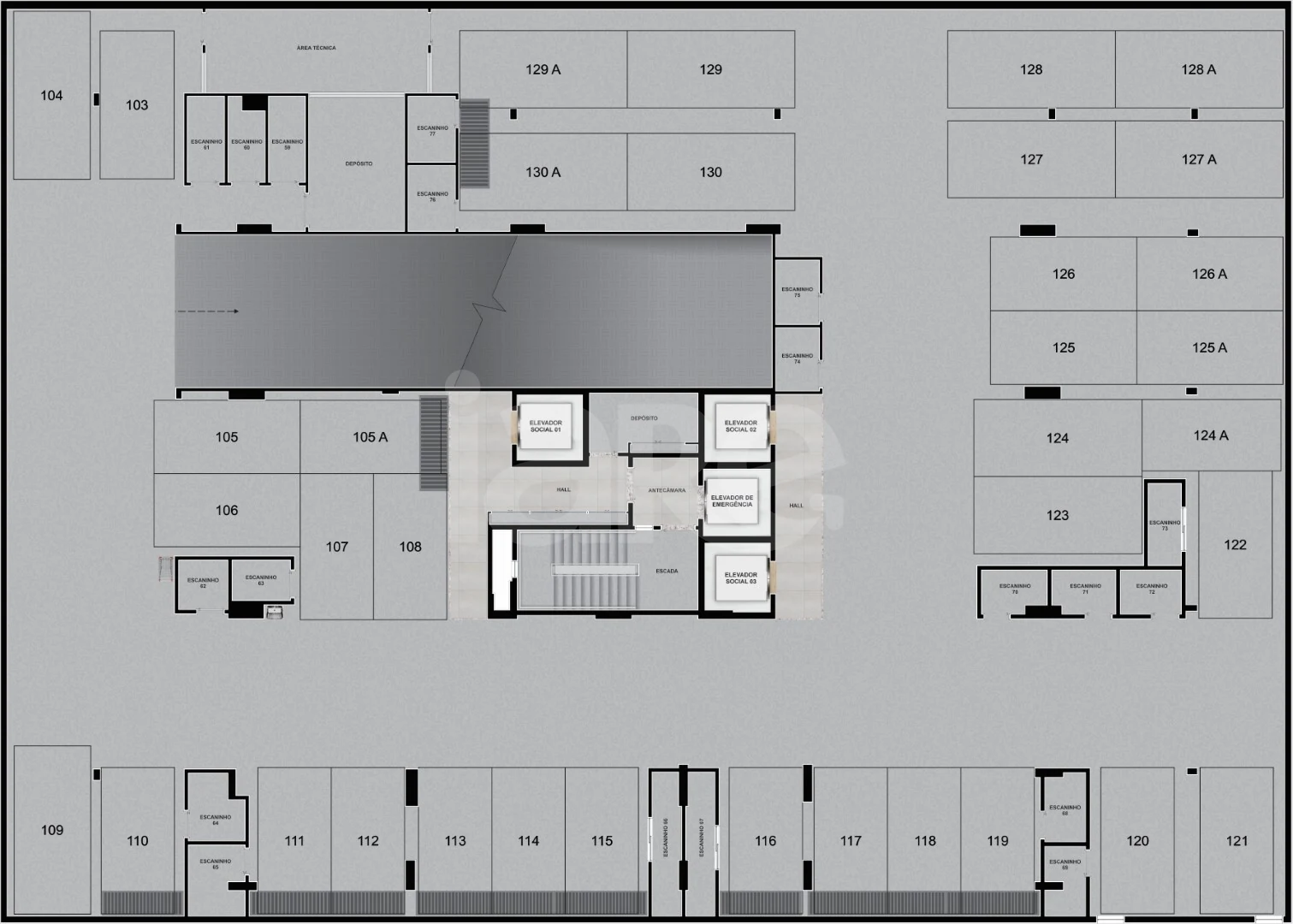 Planta — Pavimento garagem 2