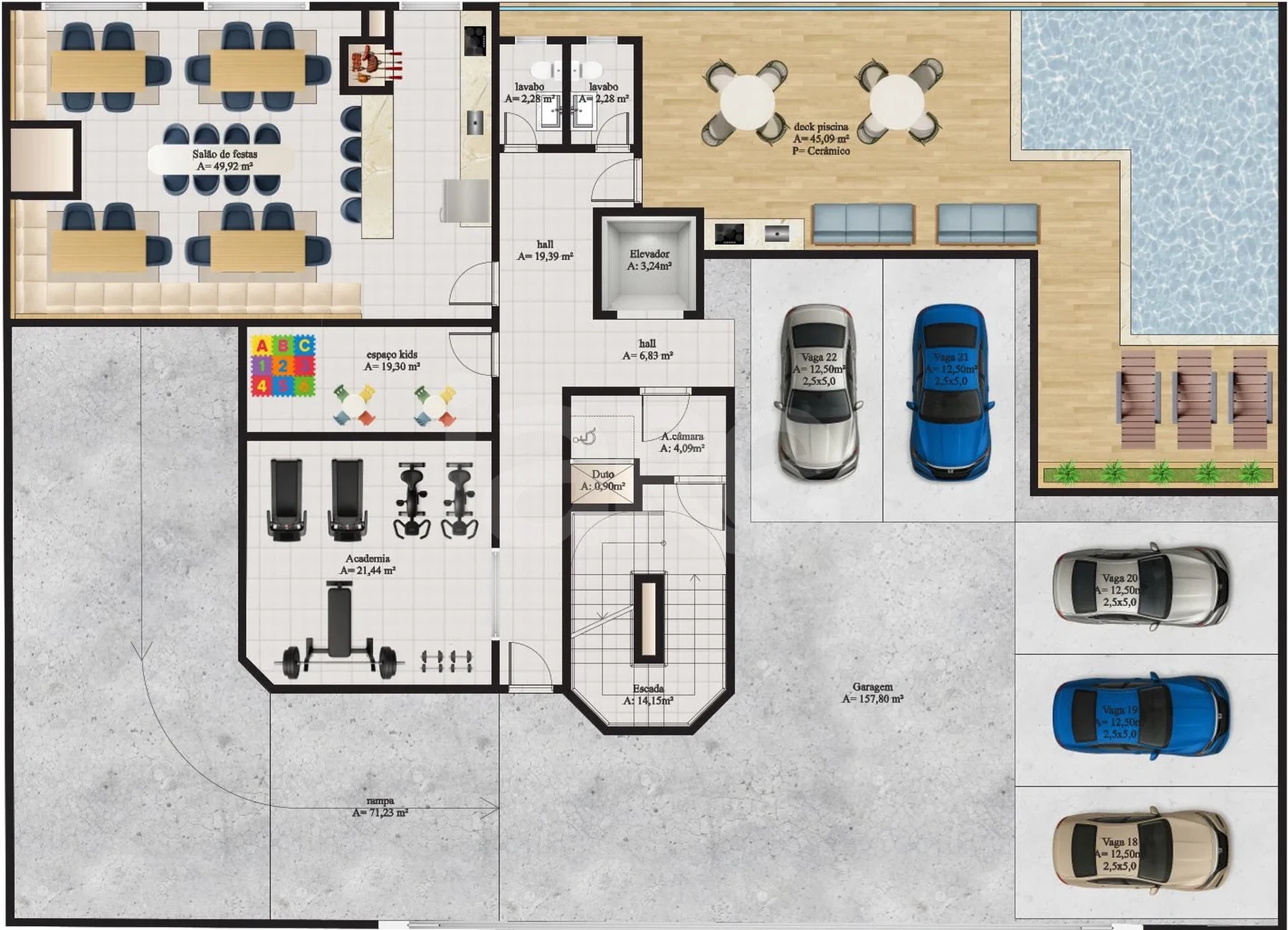 Planta — Pavimento garagem 03