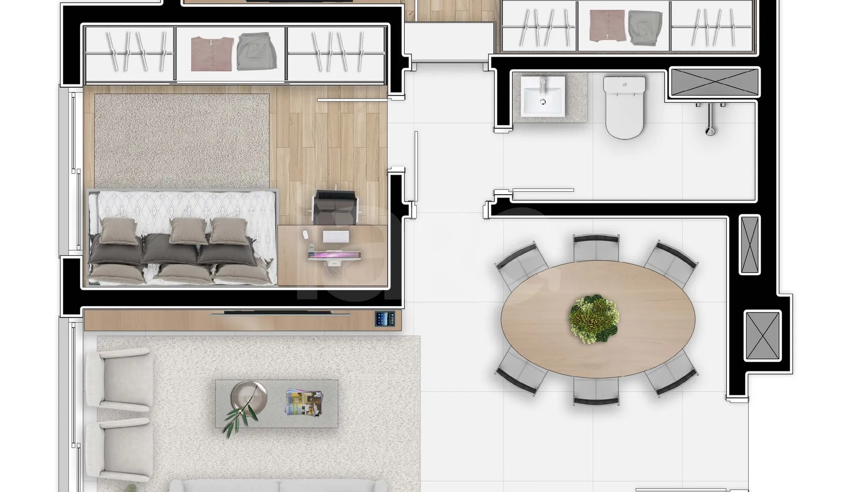 Planta — Apartamento 68,23 m²