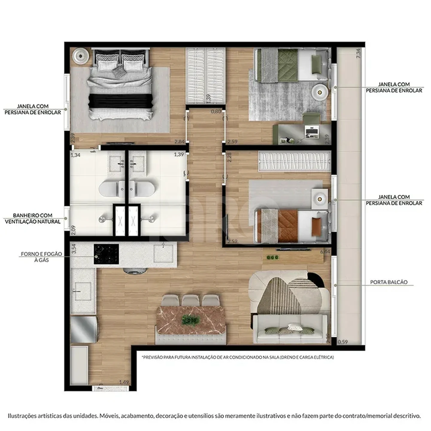 Planta — Apartamento 53,93 m²