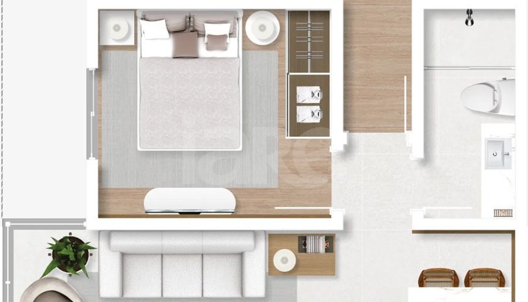 Planta — Apartamento 58,94 m²