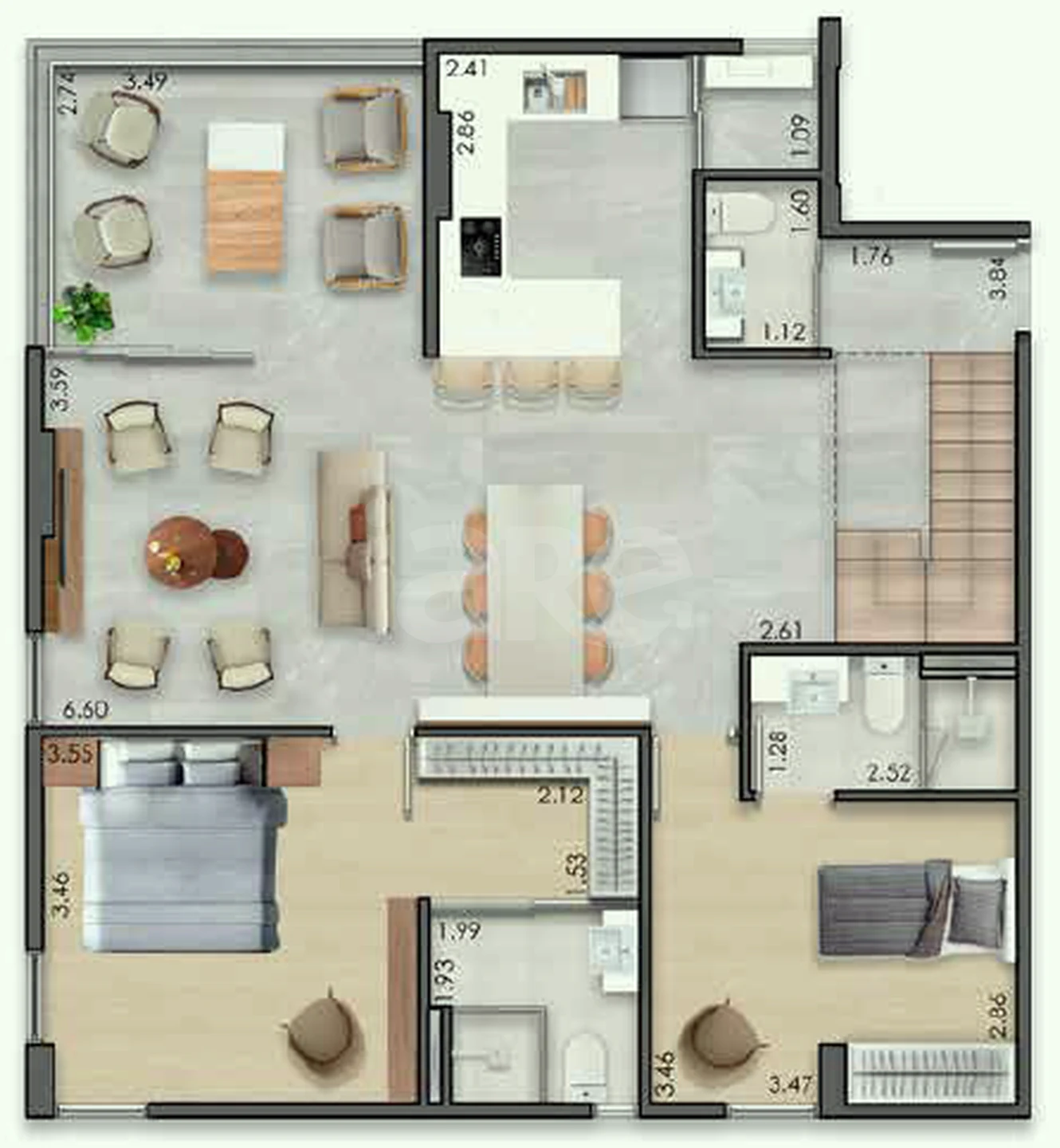 Planta — Cobertura Duplex 142,03 m²