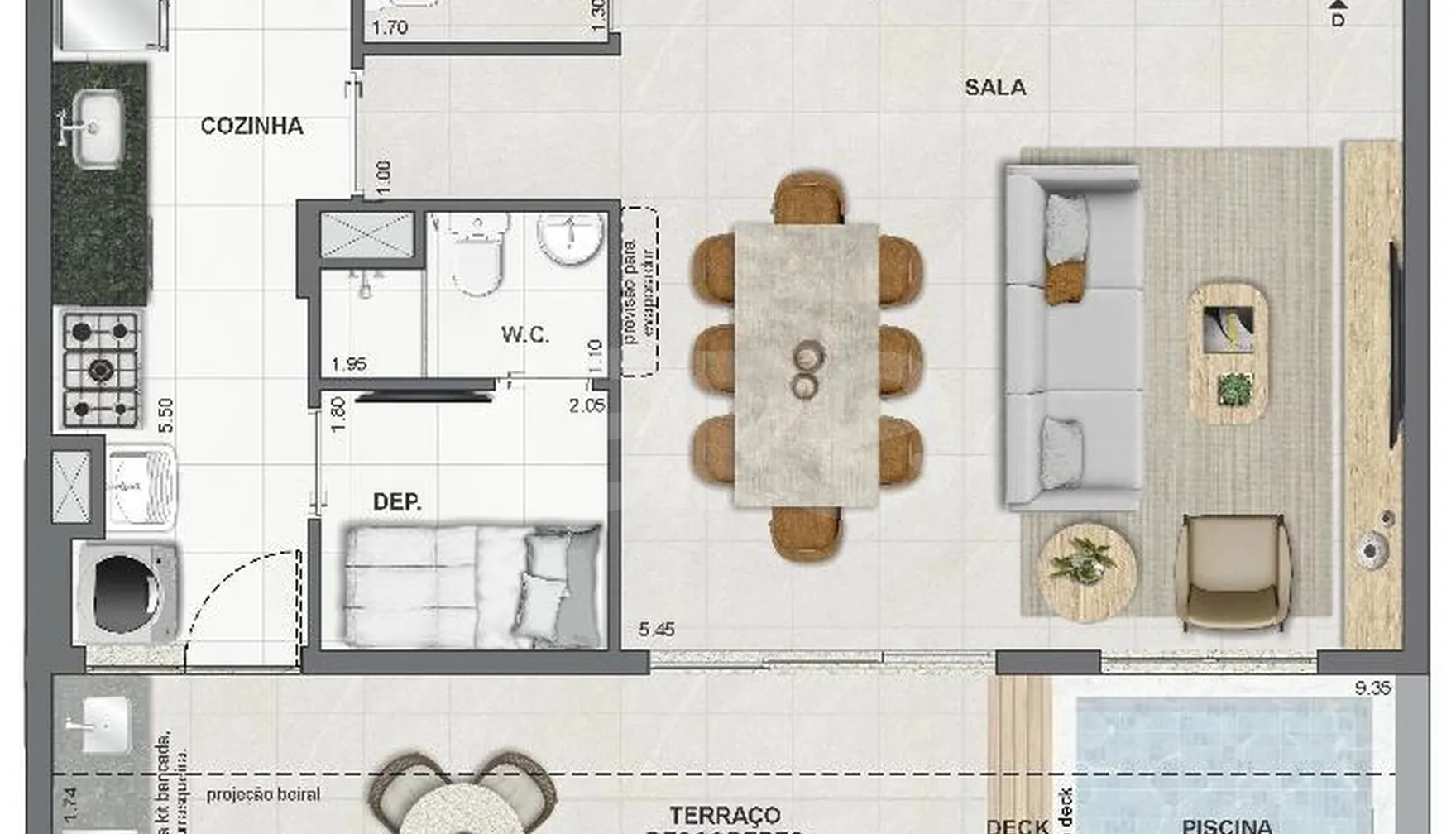 Planta — Cobertura Duplex 149,14 m²