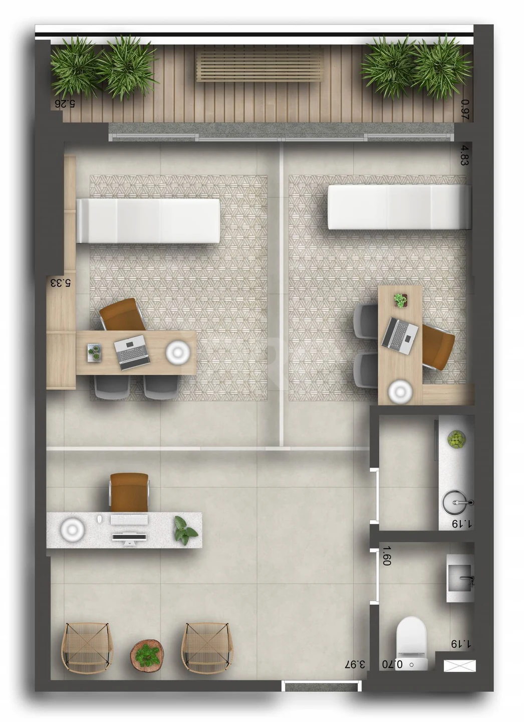 Planta — Sala 45,29 m²