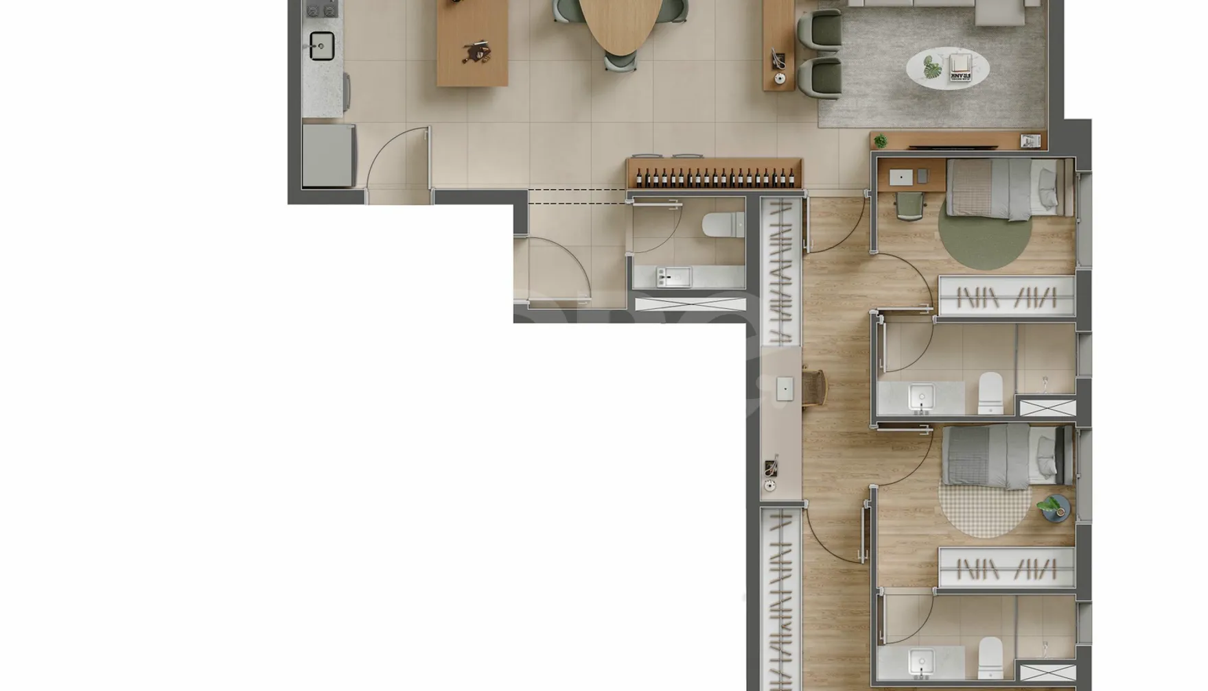 Planta — Apartamento 136,07 m²