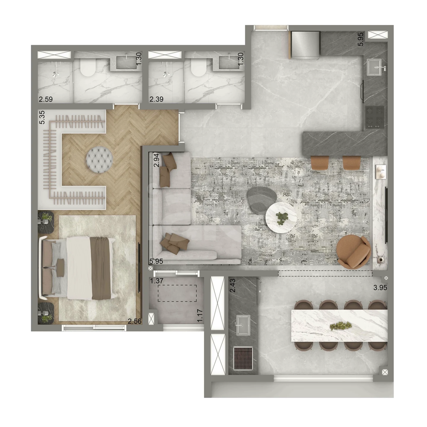 Planta — Garden 74,75 m²