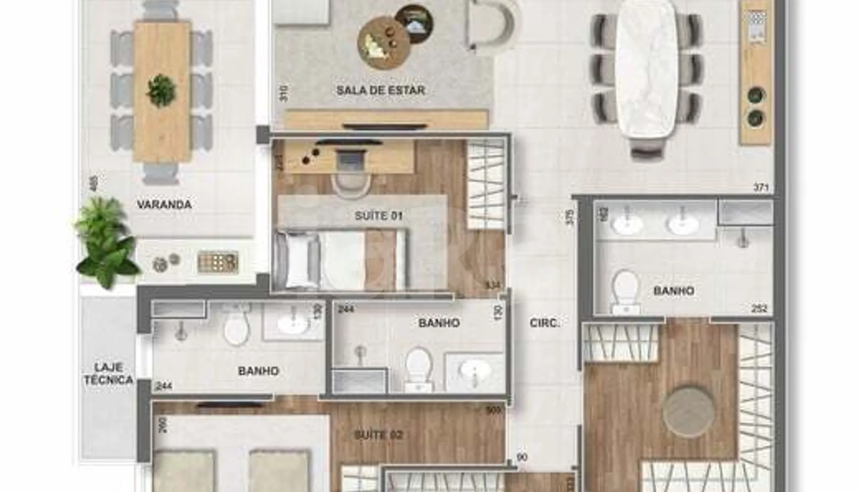 Planta — Apartamento 131,42 m²