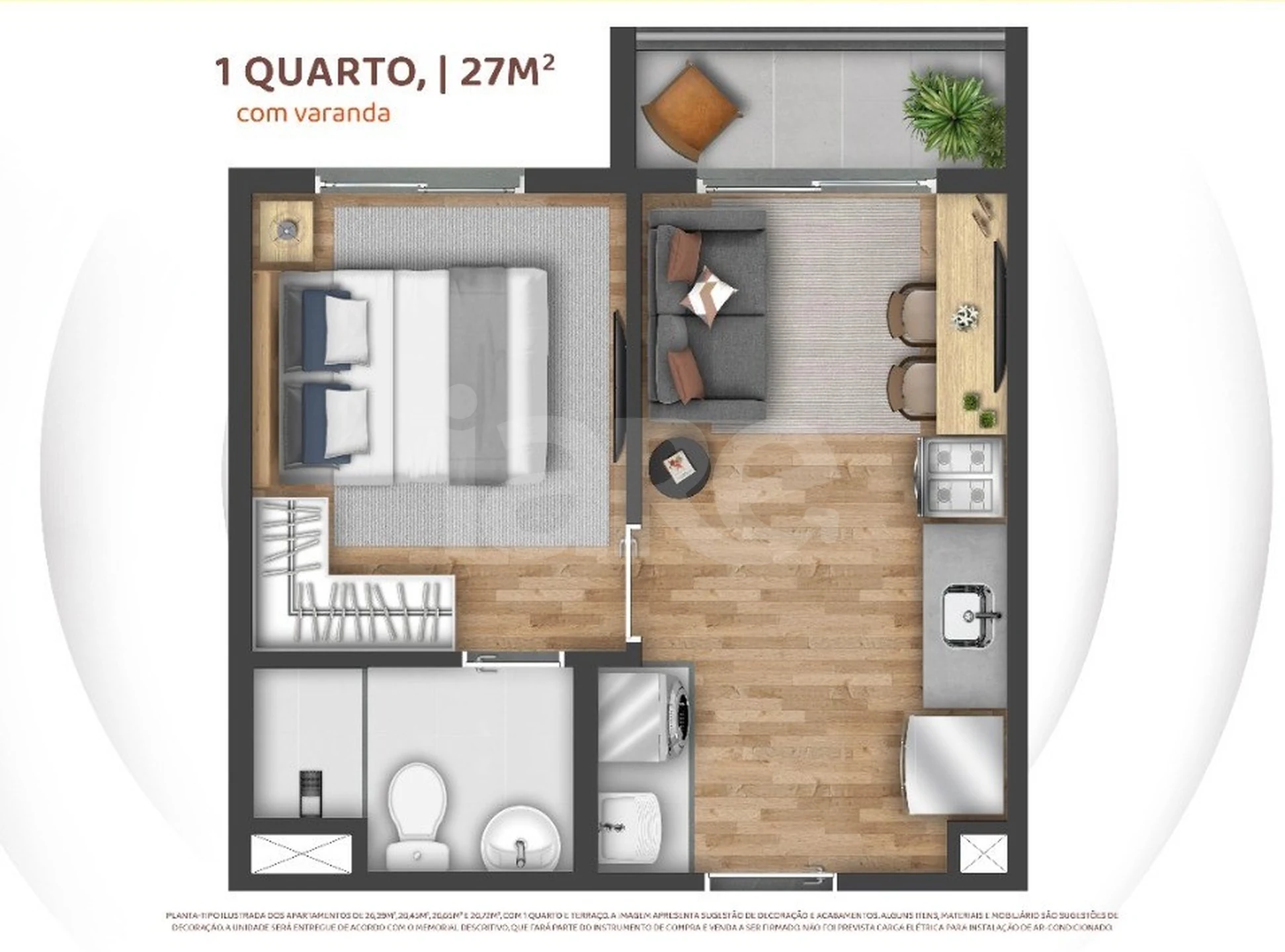 Planta — Apartamento 26,72 m²