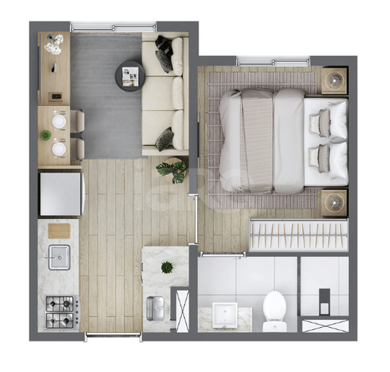 Planta — Apartamento 24 m²
