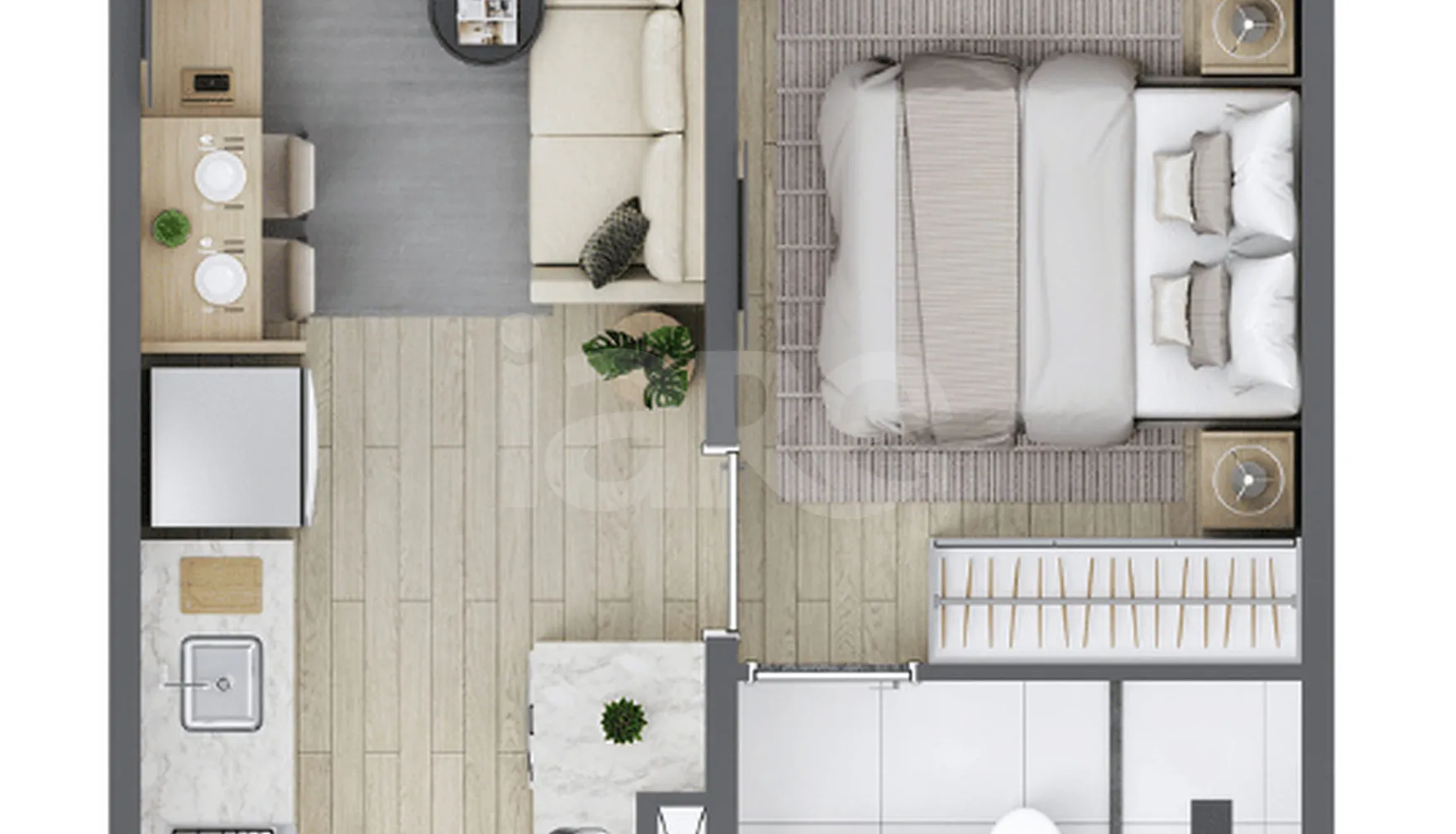 Planta — Apartamento 24 m²