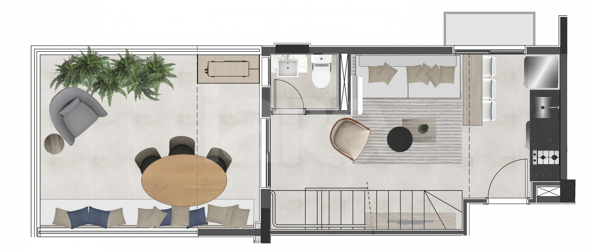 Planta — Apartamento 63,1 m²