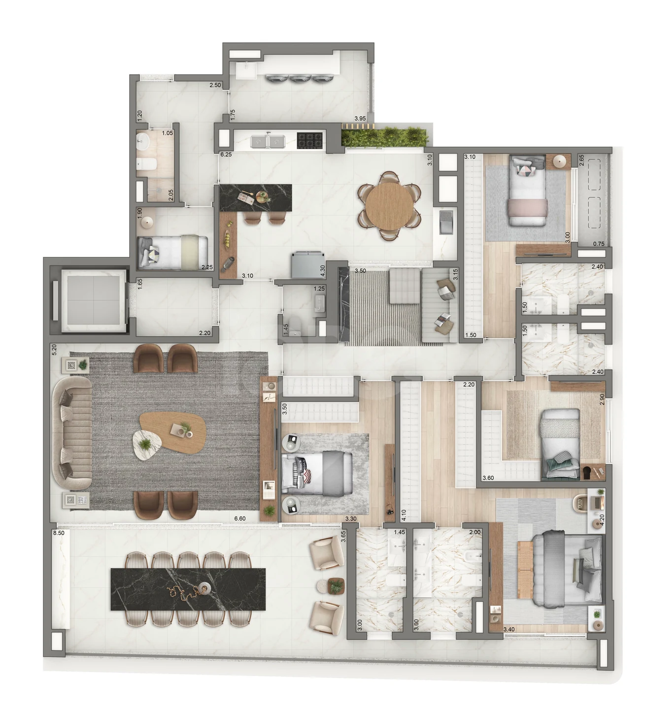 Planta — Apartamento 251 m²