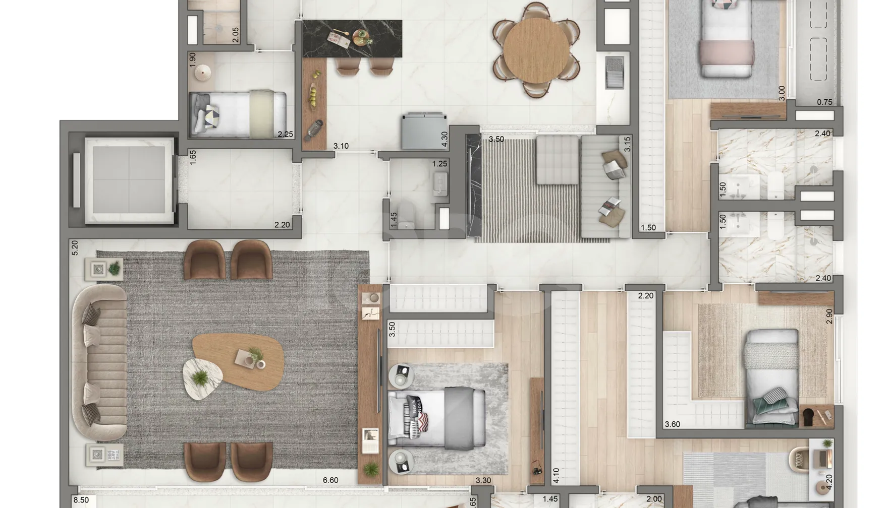 Planta — Apartamento 251 m²