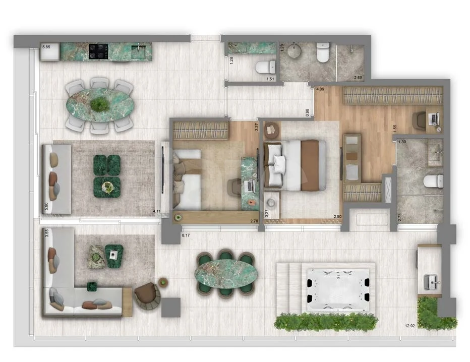 Planta — Garden 126,99 m²