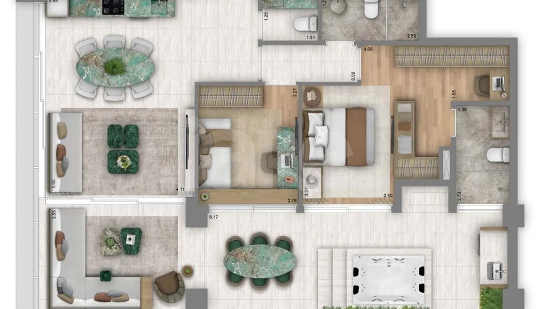 Planta — Garden 126,99 m²