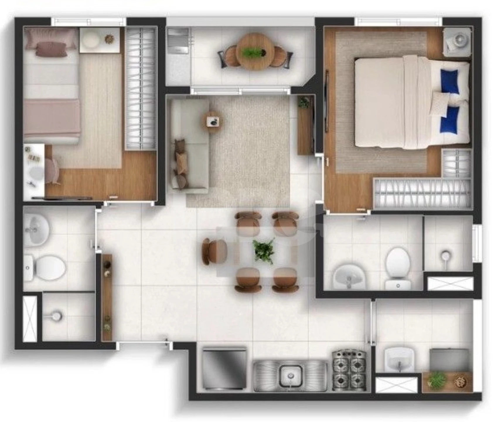 Planta — Apartamento 43 m²