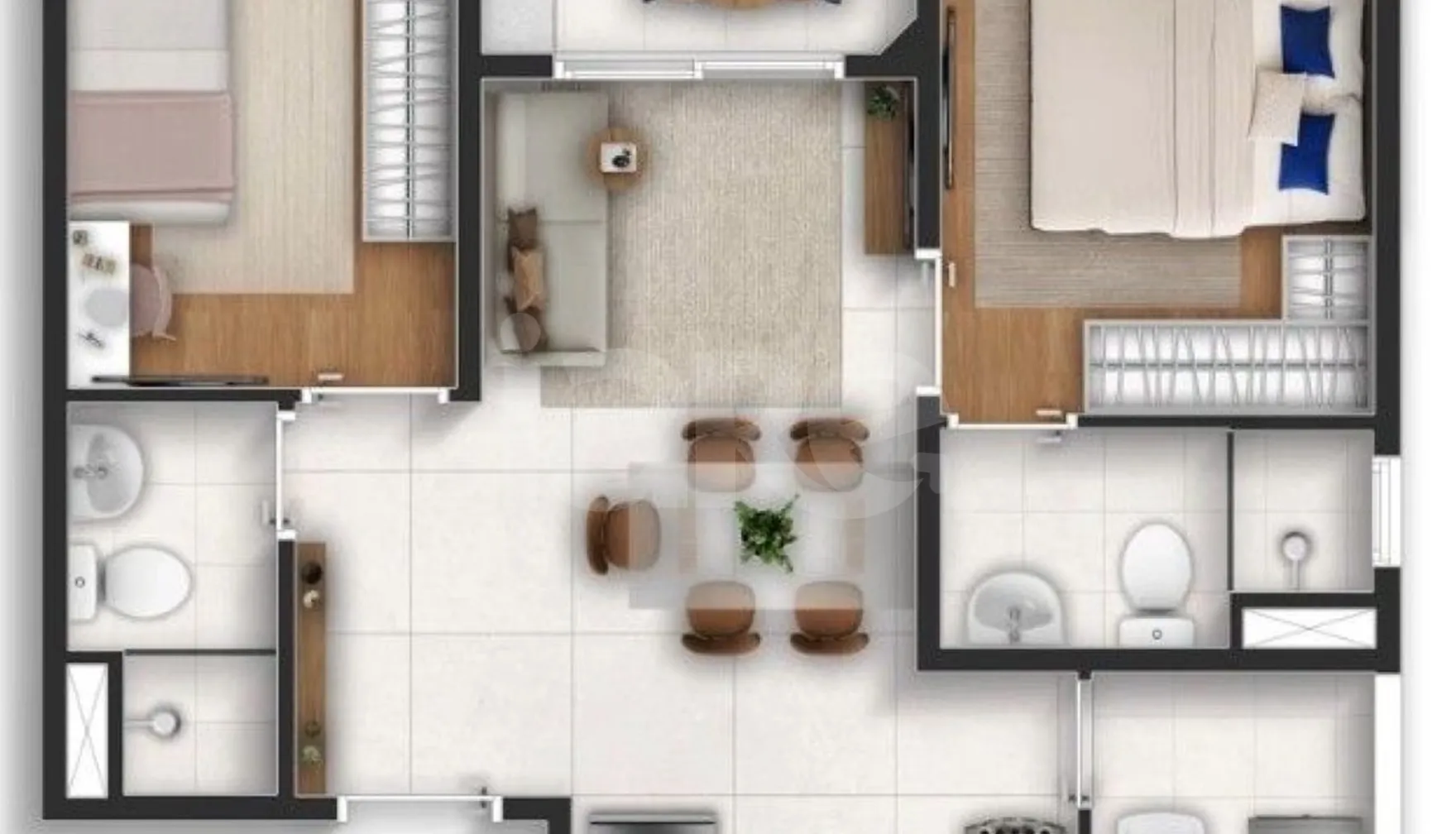 Planta — Apartamento 43 m²