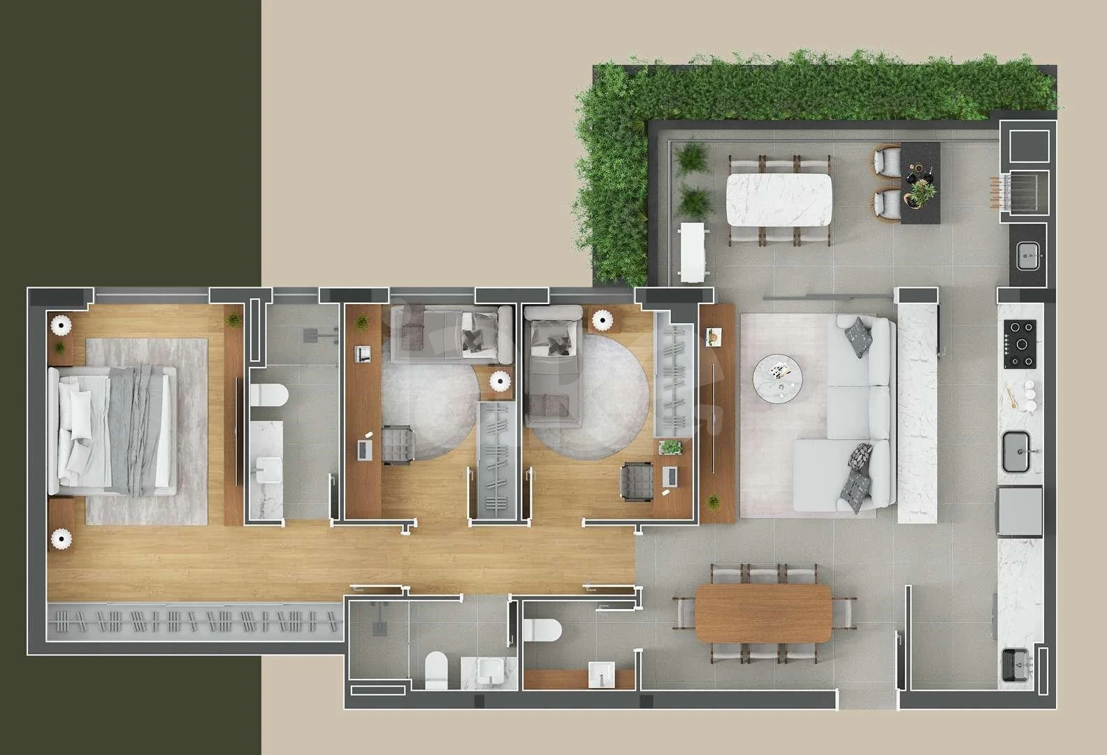 Planta — Apartamento 111,02 m²