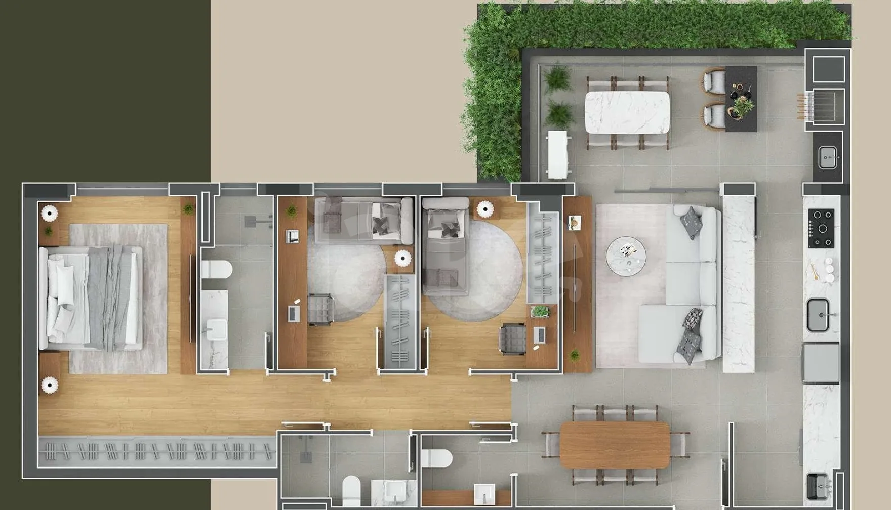 Planta — Apartamento 111,02 m²