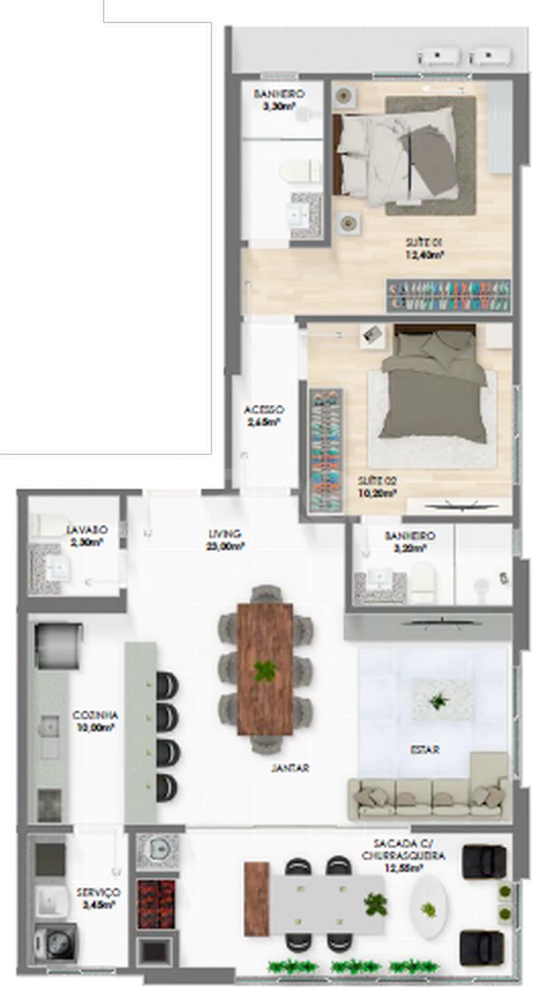 Planta — Apartamento 97 m²