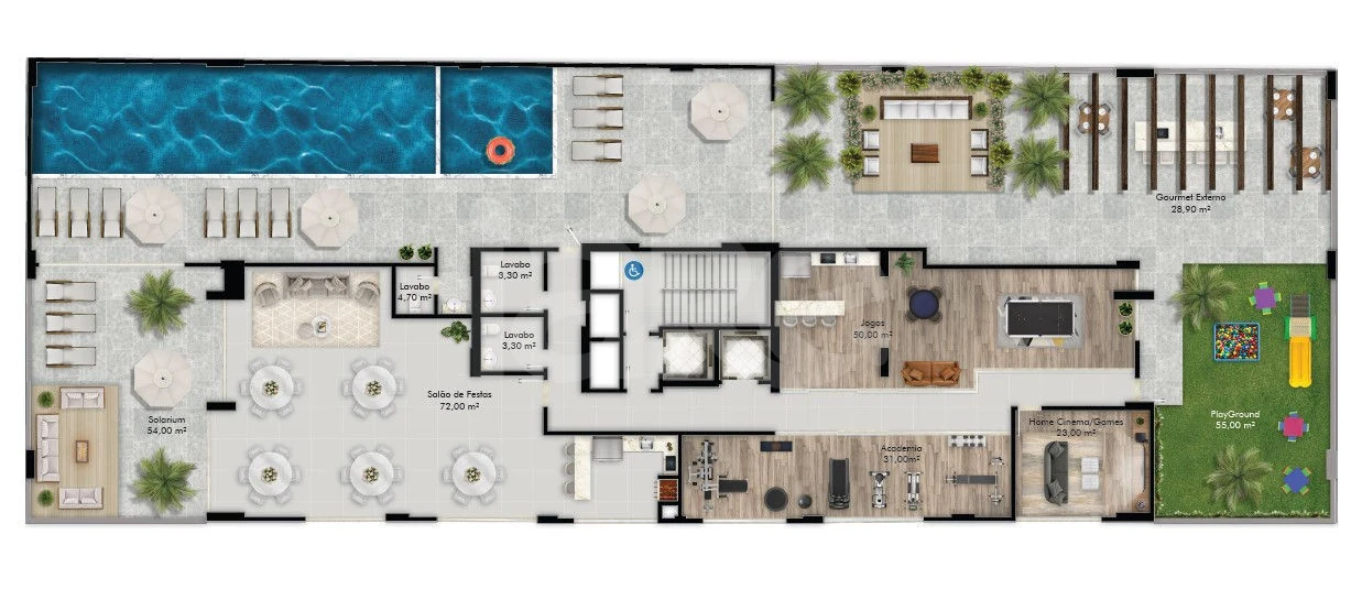 Planta — Pavimento lazer